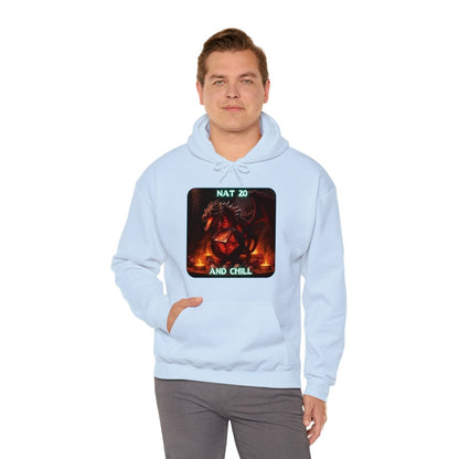 Goated Goods - D&D - Nat 20s and Chill - Unisex Hoodie - Light Blue - S