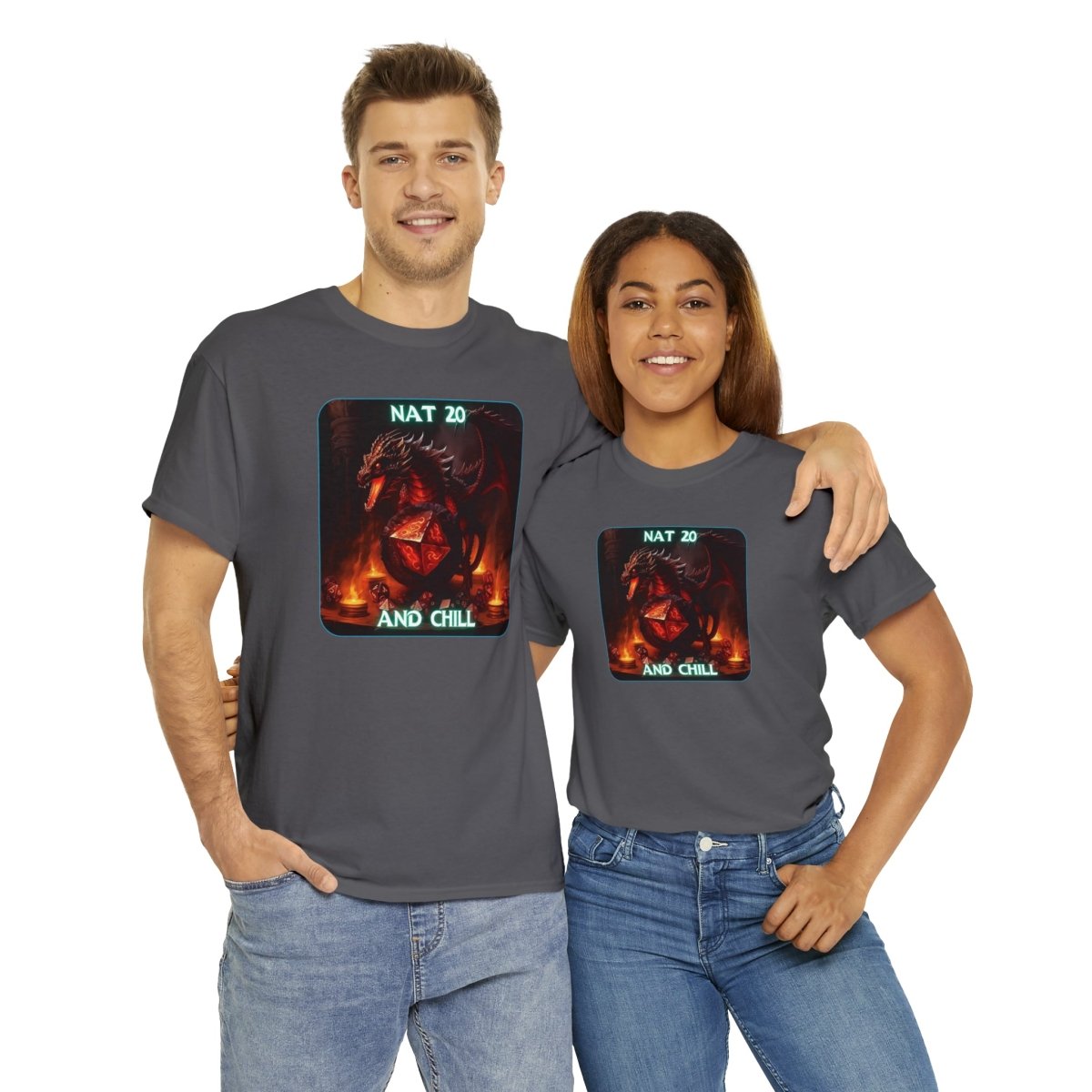 Goated Goods - D&D - Nat 20s and Chill - Unisex T-shirt - Charcoal - S