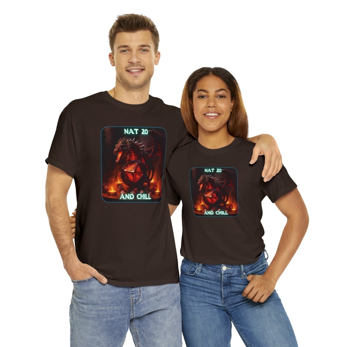 Goated Goods - D&D - Nat 20s and Chill - Unisex T-shirt - Dark Chocolate - S