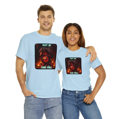 Goated Goods - D&D - Nat 20s and Chill - Unisex T-shirt - Light Blue - S