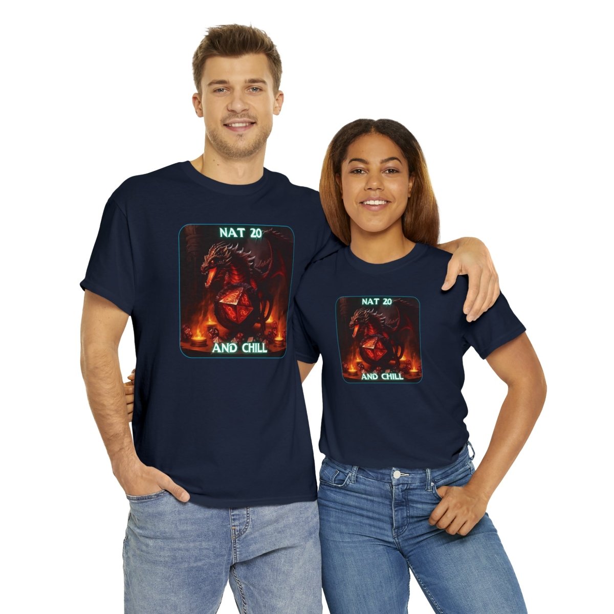 Goated Goods - D&D - Nat 20s and Chill - Unisex T-shirt - Navy - S