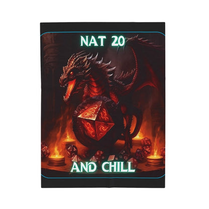 Goated Goods - D&D - Nat 20s and Chill - Velveteen Plush Blanket - 50" × 60" -