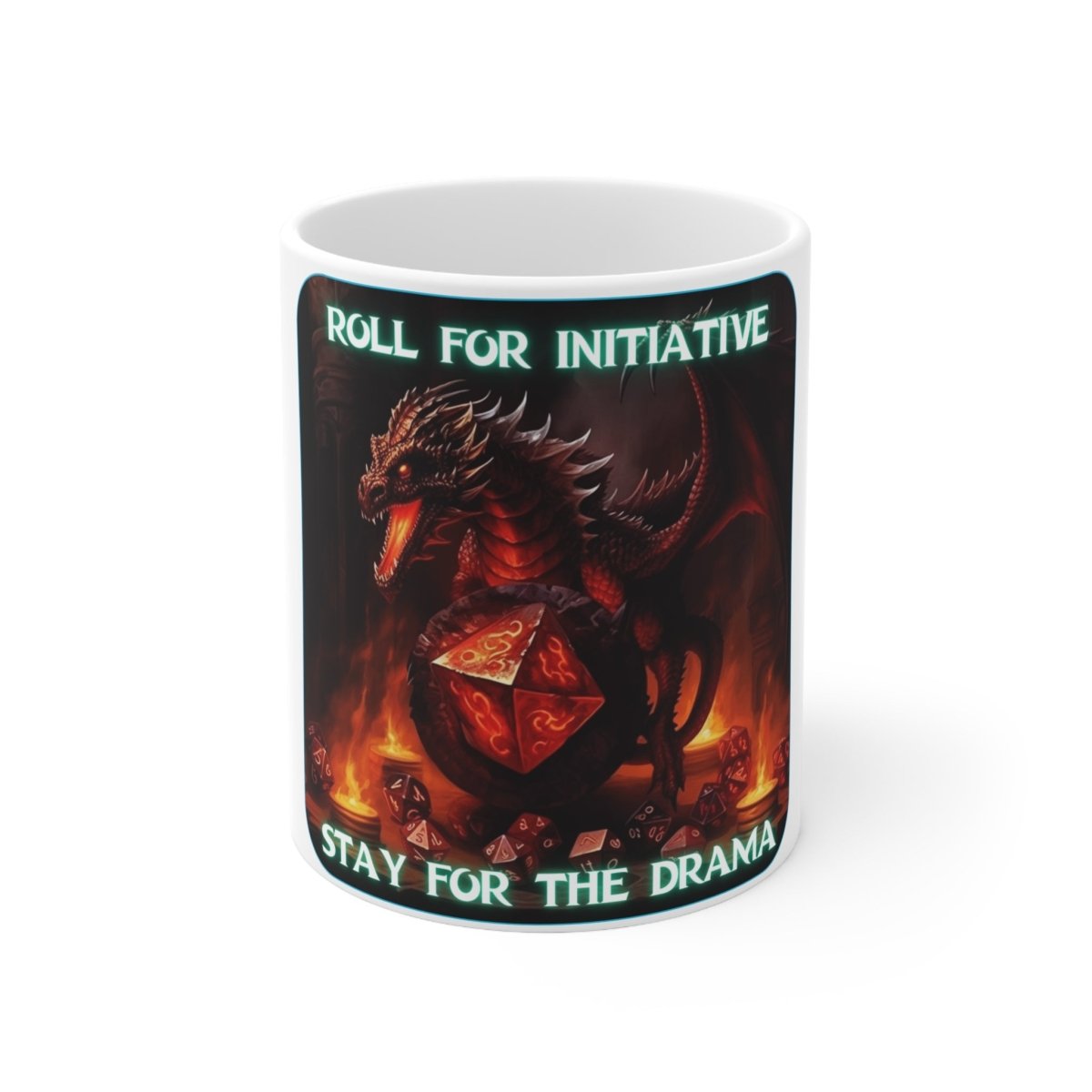 Goated Goods - D&D - Roll for Initiative, Stay for the Drama - Coffee Mug - 11oz -