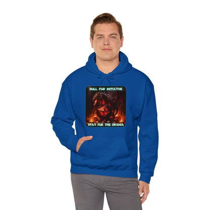 Goated Goods - D&D - Roll for Initiative, Stay for the Drama - Unisex Hoodie - Royal - S