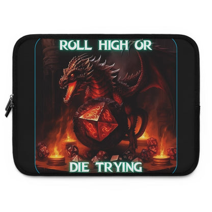 Goated Goods - D&D - Roll High or Die Trying - Laptop Sleeve - Black - 17"