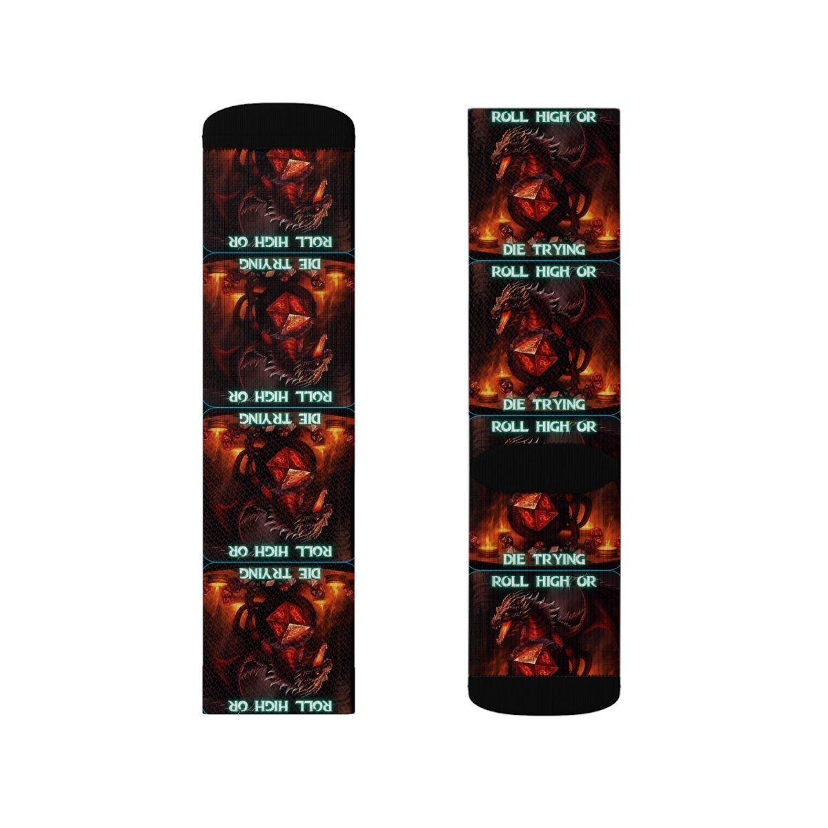 Goated Goods - D&D - Roll High or Die Trying - Socks - L -