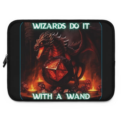 Goated Goods - D&D - Wizards Do It with a Wand - Laptop Sleeve - Black - 17"