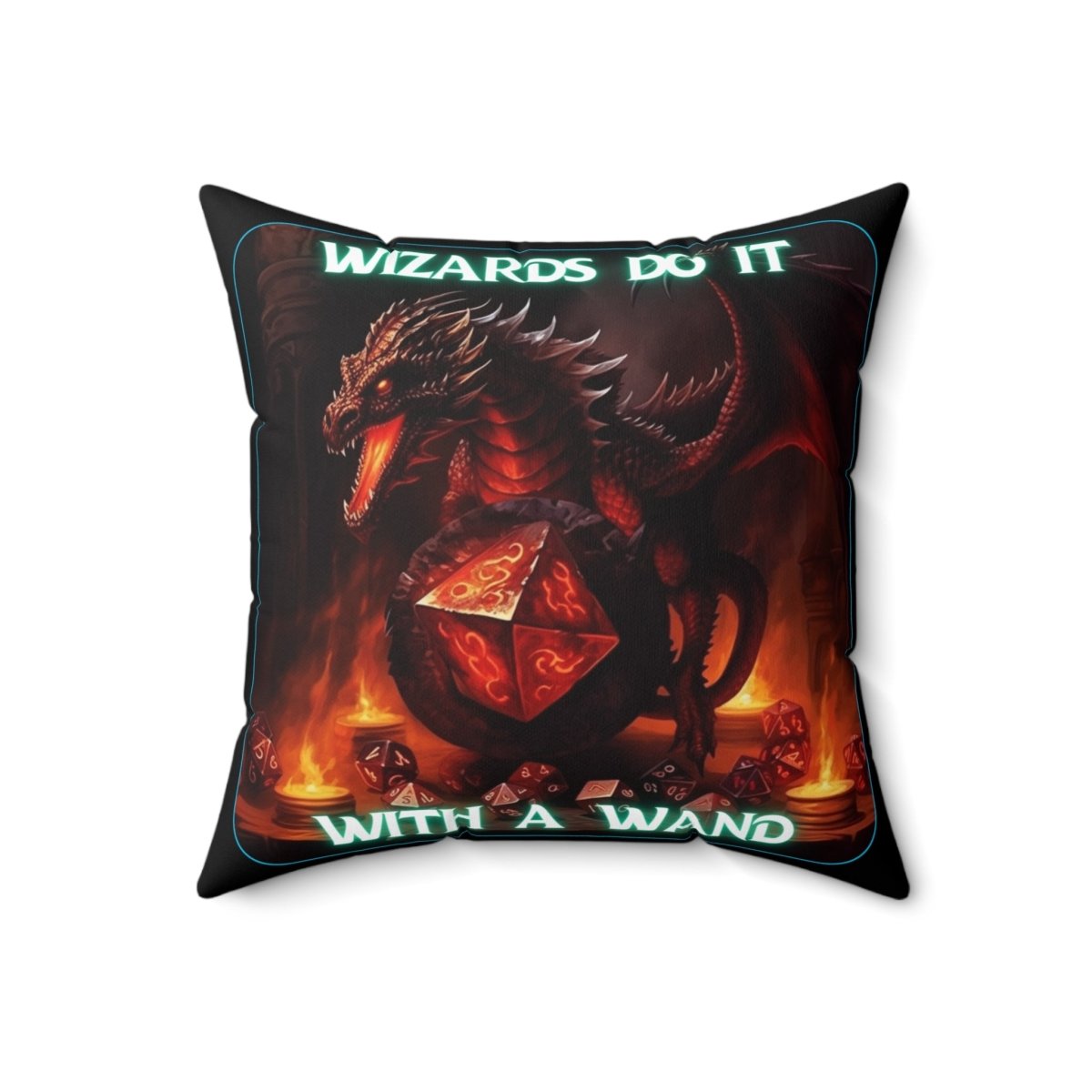 Goated Goods - D&D - Wizards Do It with a Wand - Square Pillow - 18" × 18" -