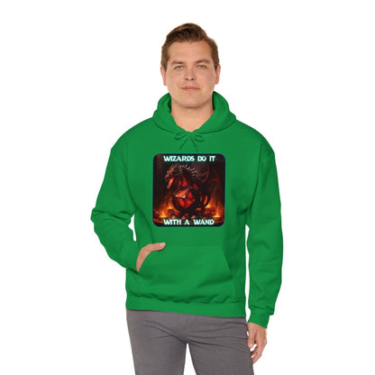 Goated Goods - D&D - Wizards Do It with a Wand - Unisex Hoodie - Irish Green - S