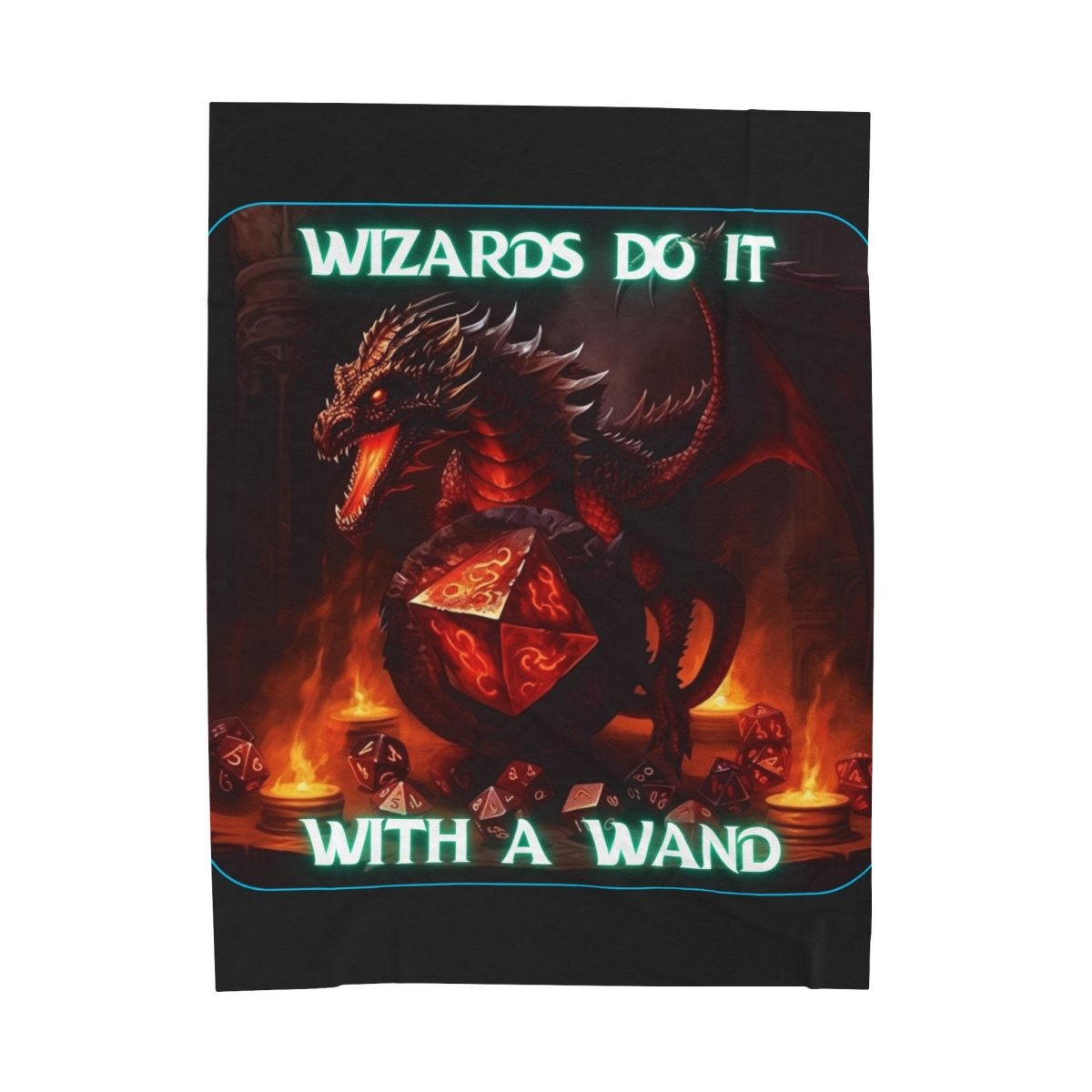 Goated Goods - D&D - Wizards Do It with a Wand - Velveteen Plush Blanket - 60" × 80" -