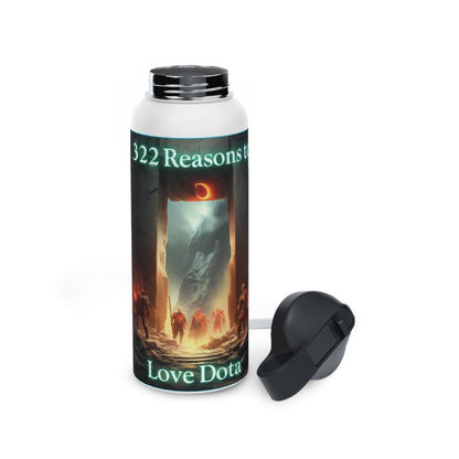 Goated Goods - Dota - 322 Reasons to Love Dota - Stainless Steel Water Bottle, Standard Lid - 32oz - White