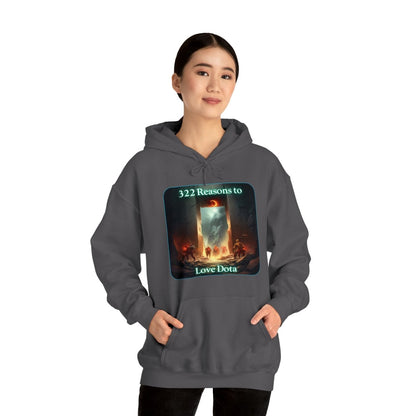 Goated Goods - Dota - 322 Reasons to Love Dota - Unisex Hoodie - Charcoal - S