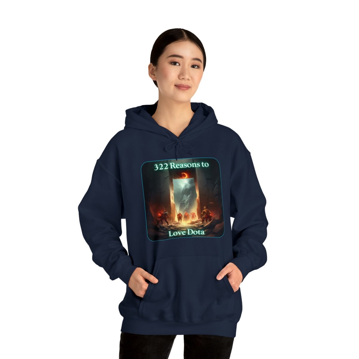 Goated Goods - Dota - 322 Reasons to Love Dota - Unisex Hoodie - Navy - S