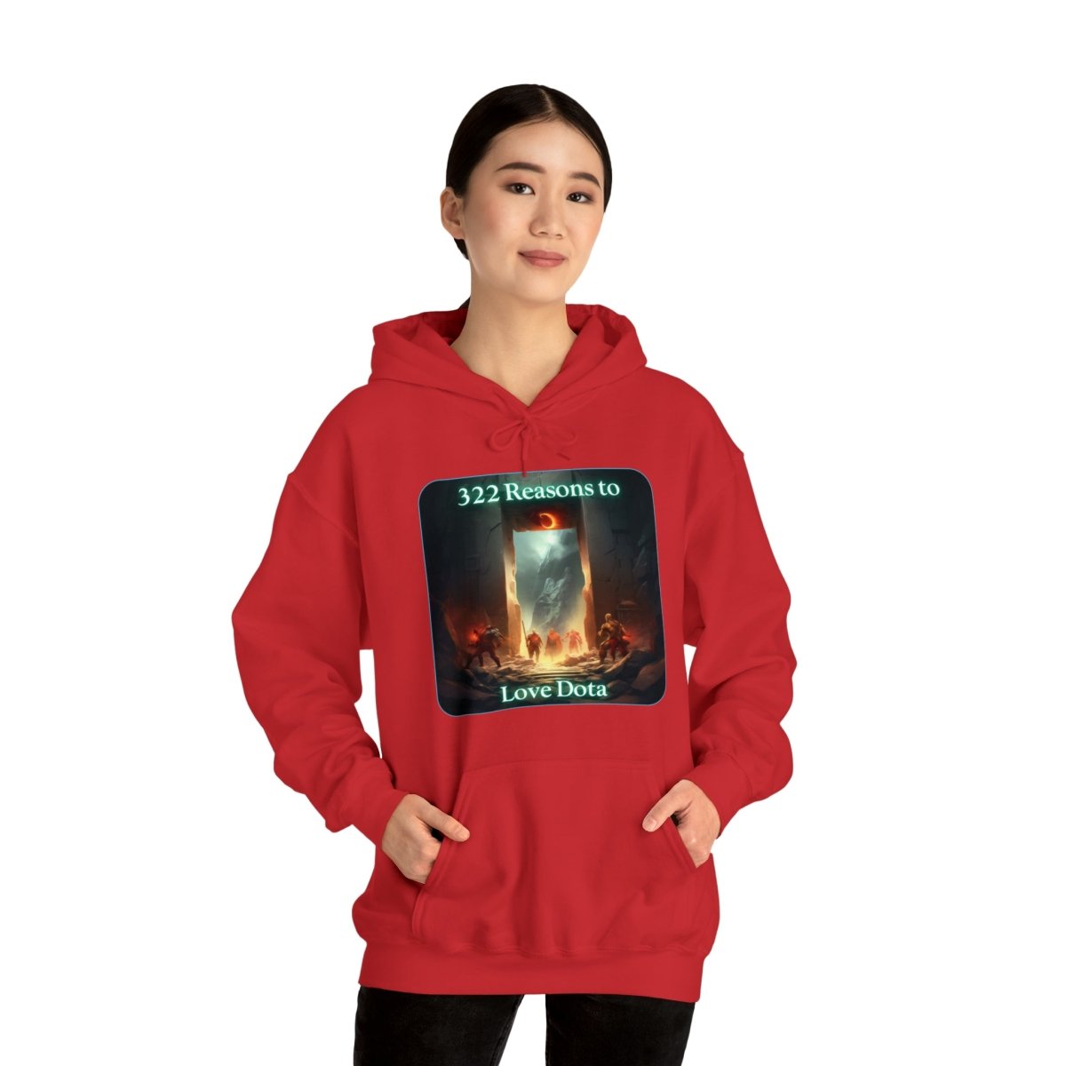 Goated Goods - Dota - 322 Reasons to Love Dota - Unisex Hoodie - Red - S