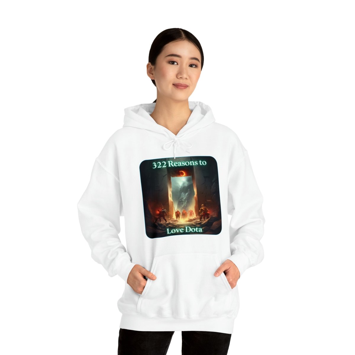 Goated Goods - Dota - 322 Reasons to Love Dota - Unisex Hoodie - White - S