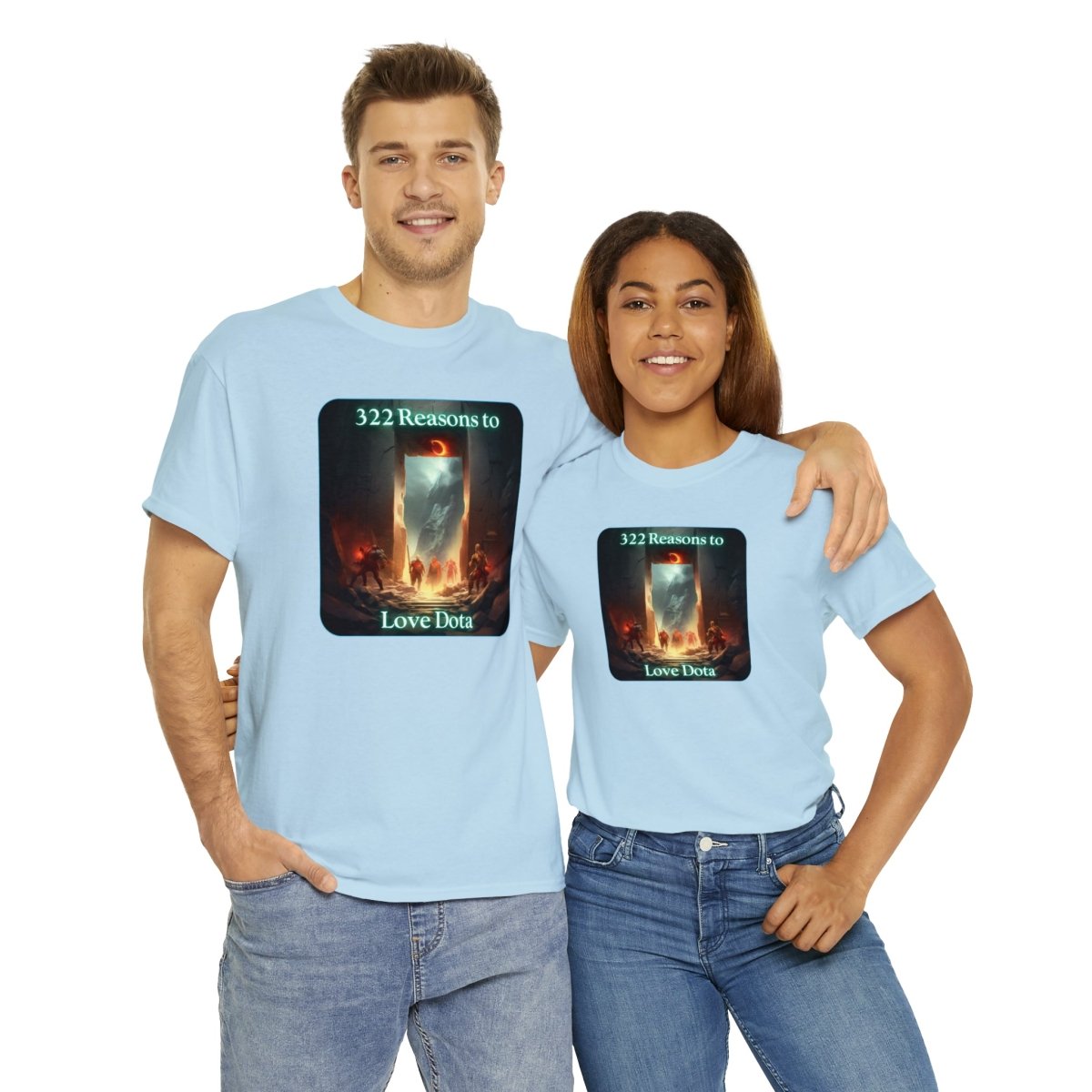 Goated Goods - Dota - 322 Reasons to Love Dota - Unisex T-shirt - Light Blue - S