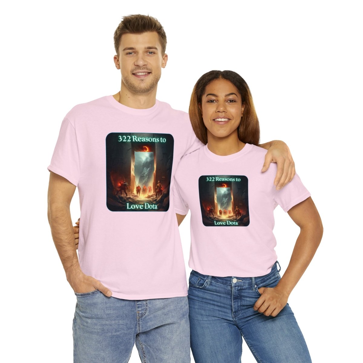 Goated Goods - Dota - 322 Reasons to Love Dota - Unisex T-shirt - Light Pink - S