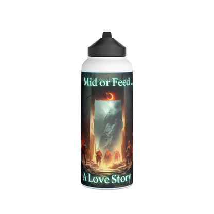 Goated Goods - Dota - Mid or Feed A Love Story - Stainless Steel Water Bottle, Standard Lid - 32oz - White