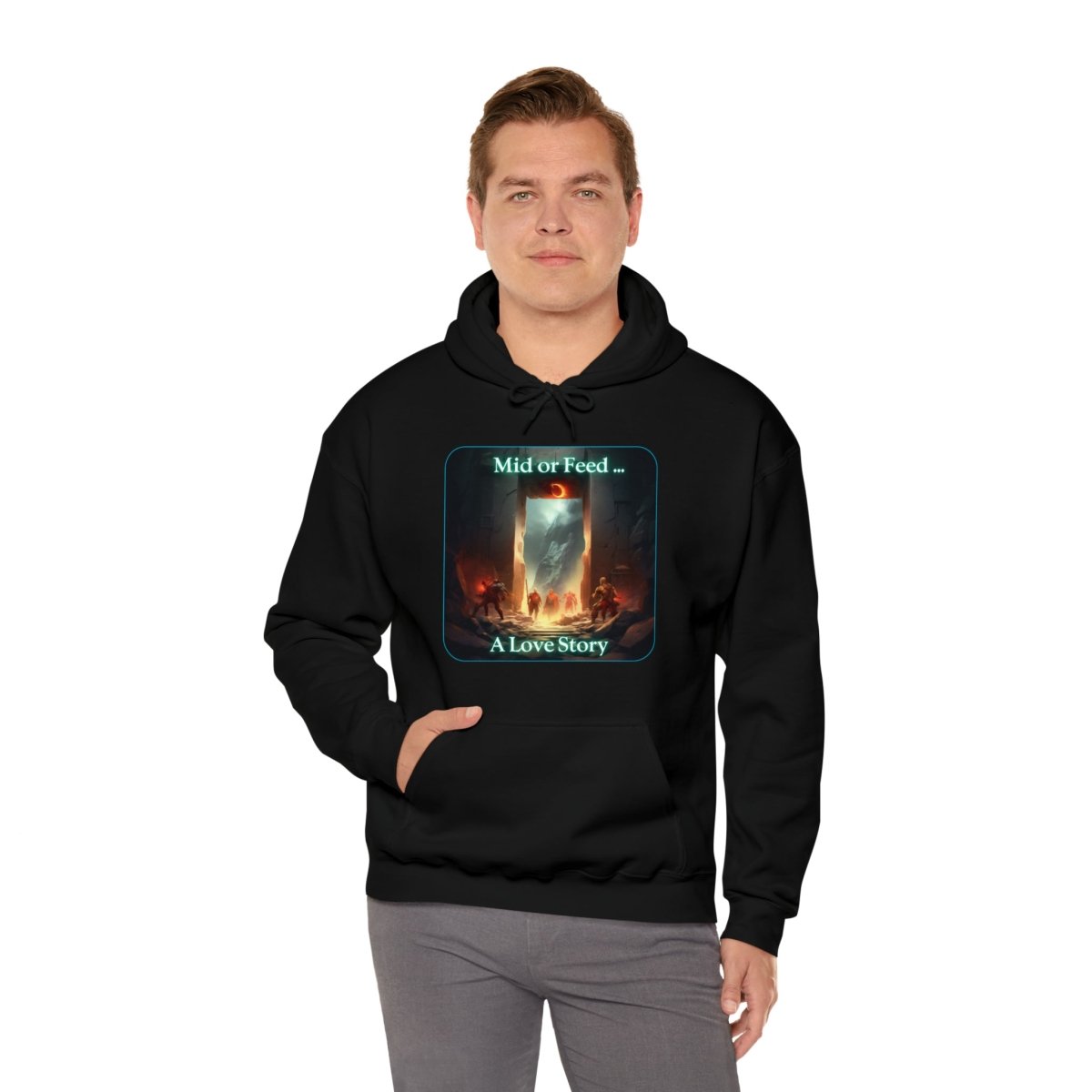 Goated Goods - Dota - Mid or Feed A Love Story - Unisex Hoodie - Black - S