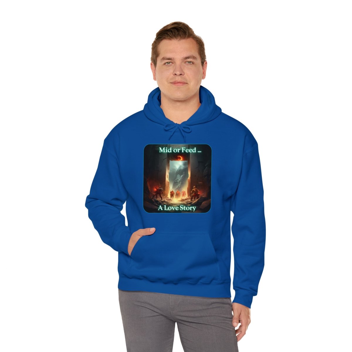 Goated Goods - Dota - Mid or Feed A Love Story - Unisex Hoodie - Royal - S