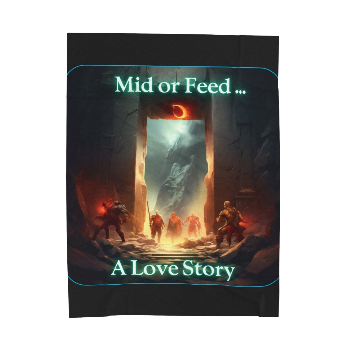 Goated Goods - Dota - Mid or Feed A Love Story - Velveteen Plush Blanket - 60" × 80" -