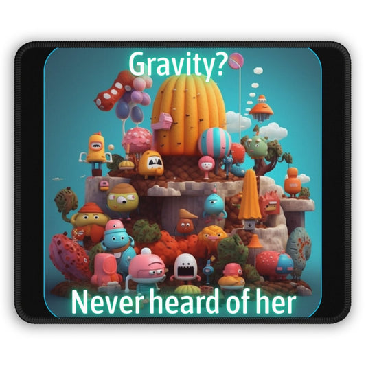 Goated Goods - Fall Guys - Gravity Never heard of her - Mouse Pad - Rectangle - 9" × 7"