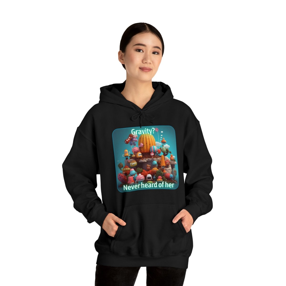 Goated Goods - Fall Guys - Gravity Never heard of her - Unisex Hoodie - Black - S