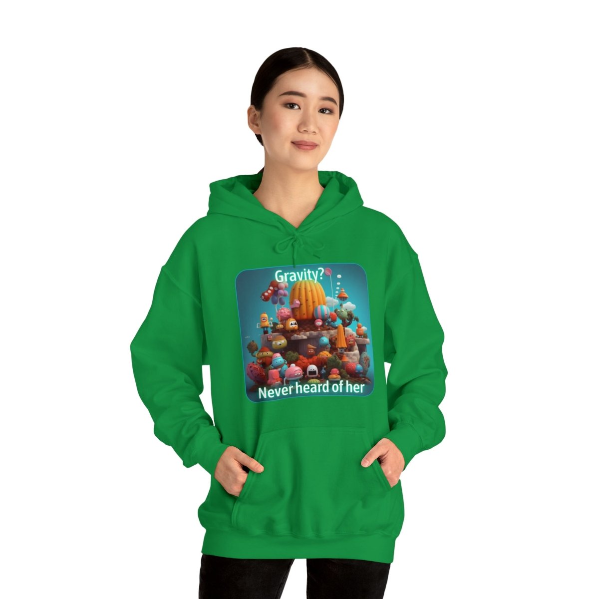 Goated Goods - Fall Guys - Gravity Never heard of her - Unisex Hoodie - Irish Green - S