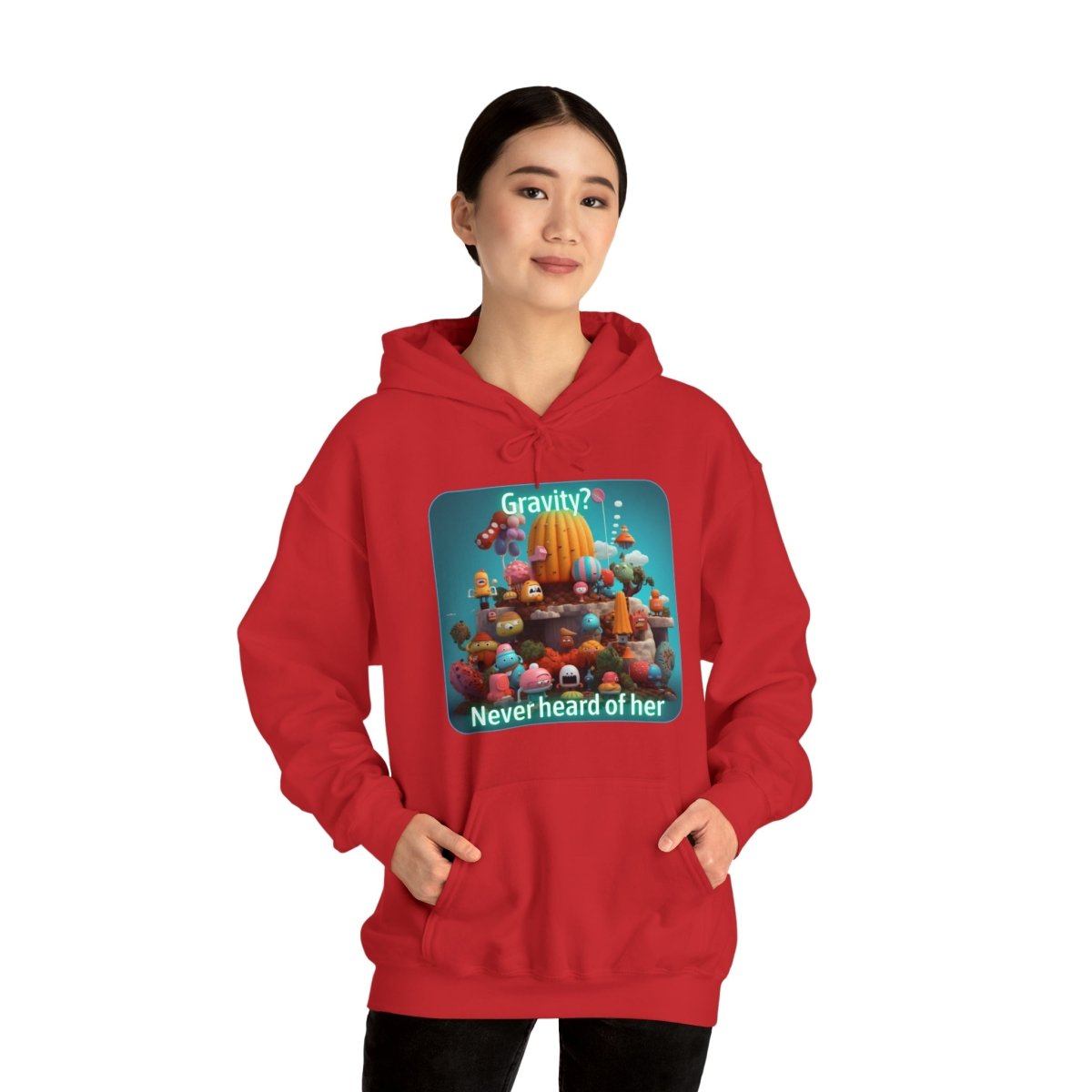 Goated Goods - Fall Guys - Gravity Never heard of her - Unisex Hoodie - Red - S