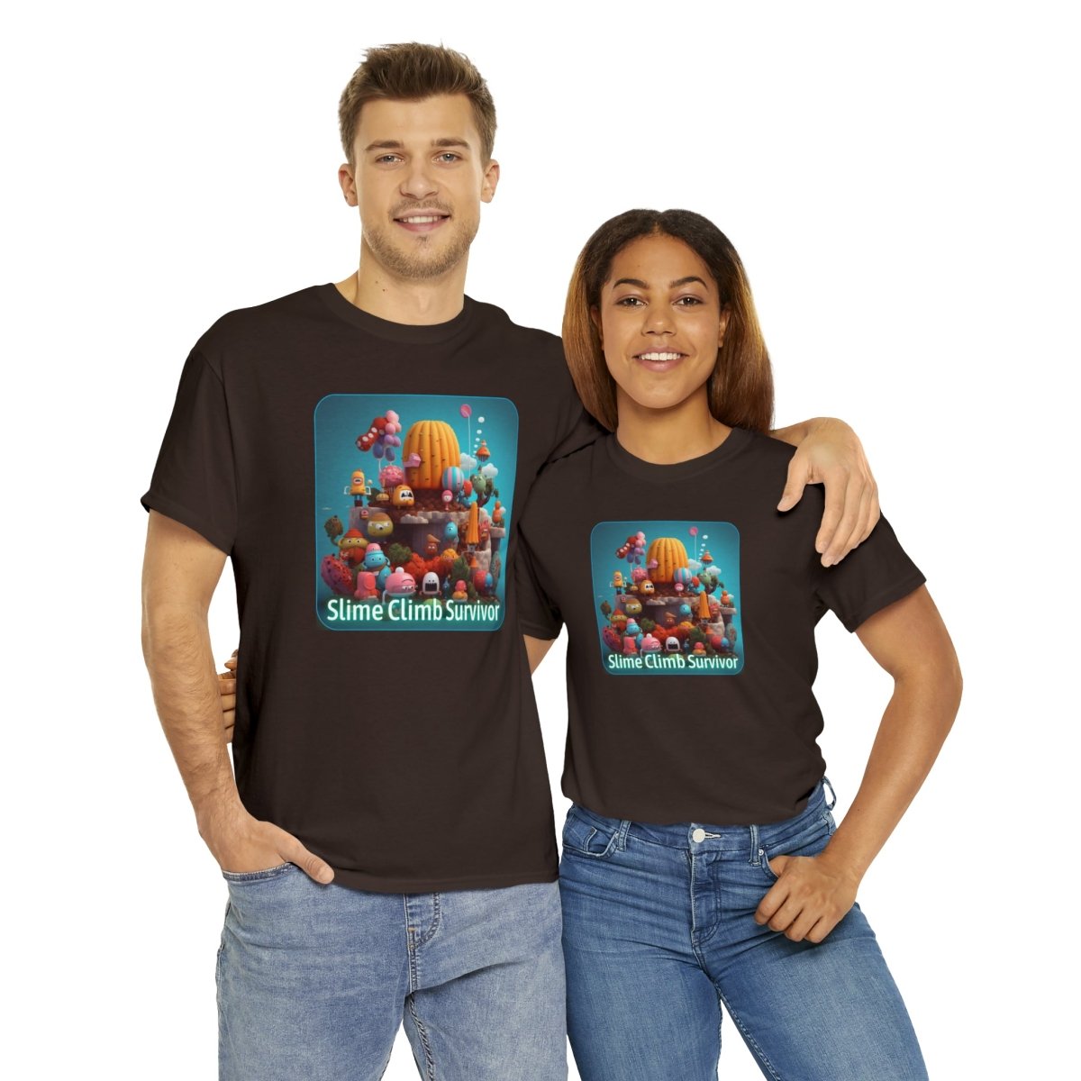 Goated Goods - Fall Guys - Slime Climb Survivor - Unisex T-shirt - Dark Chocolate - S