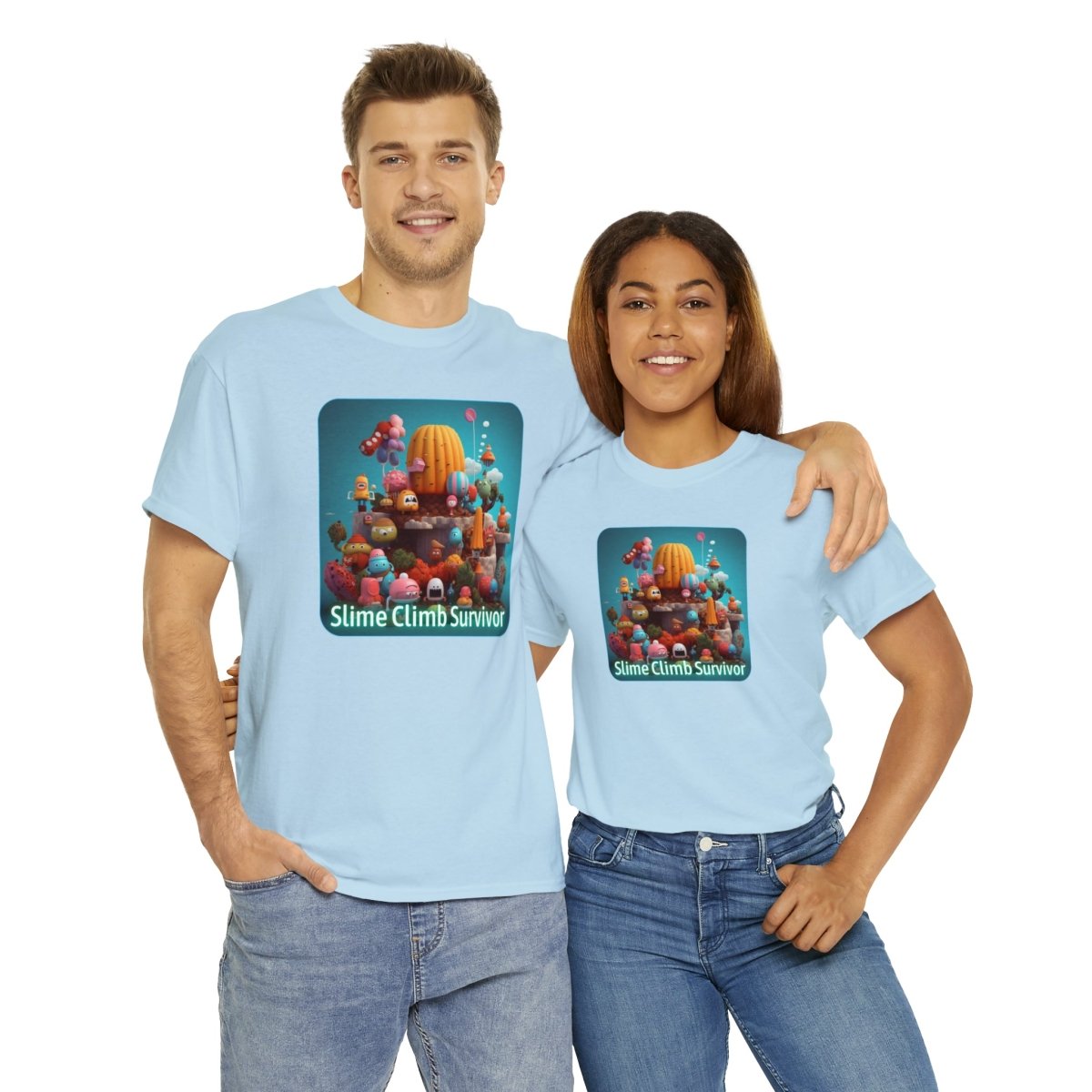 Goated Goods - Fall Guys - Slime Climb Survivor - Unisex T-shirt - Light Blue - S