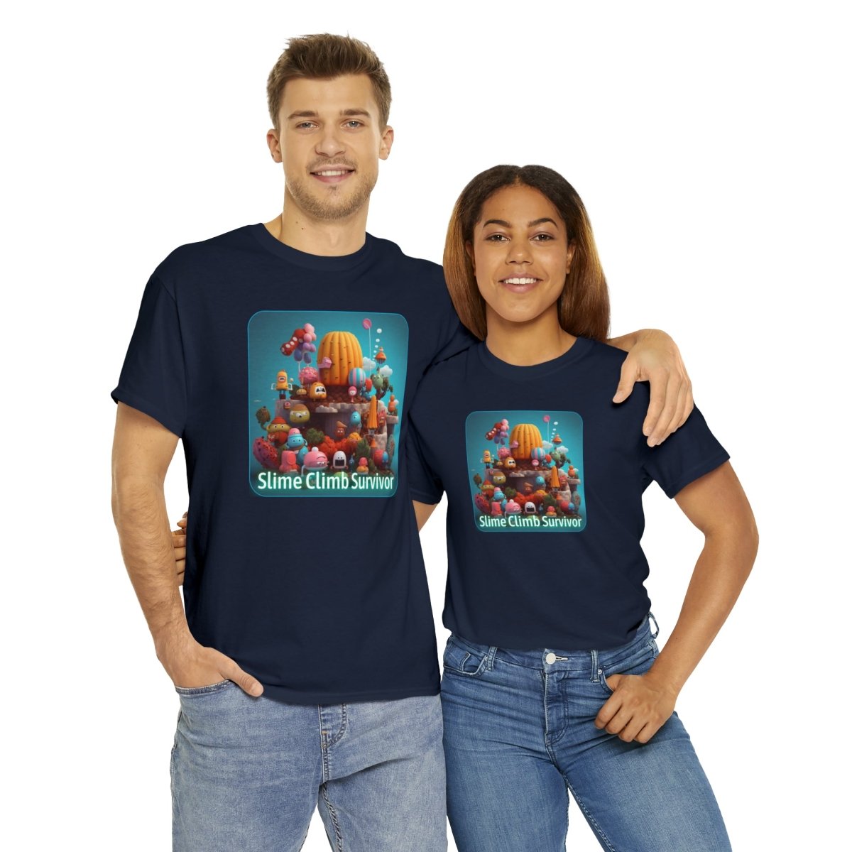 Goated Goods - Fall Guys - Slime Climb Survivor - Unisex T-shirt - Navy - S