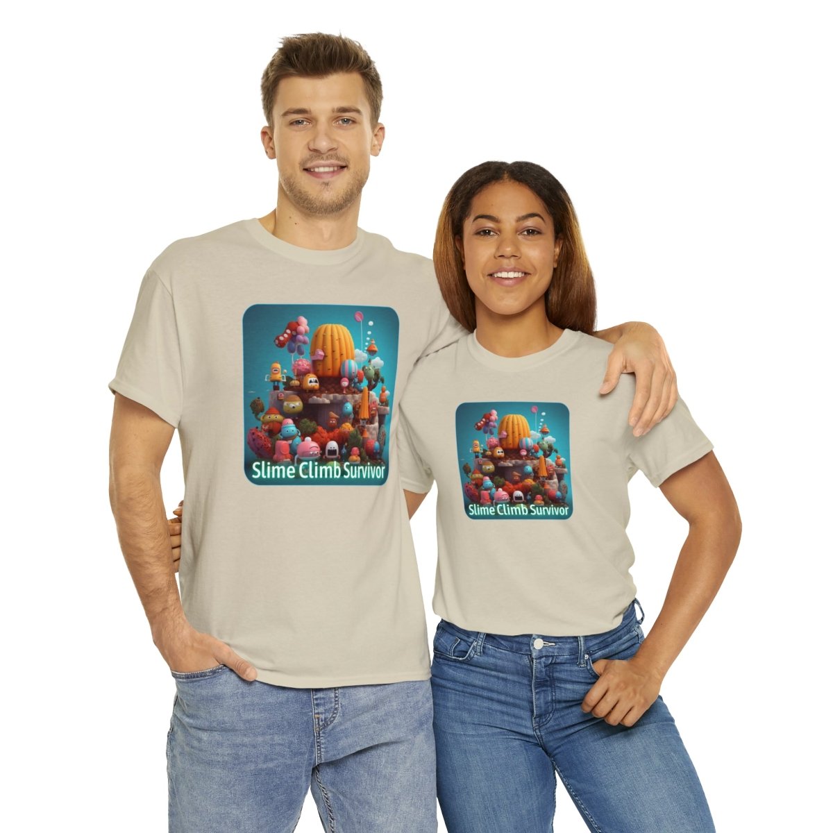 Goated Goods - Fall Guys - Slime Climb Survivor - Unisex T-shirt - Sand - S