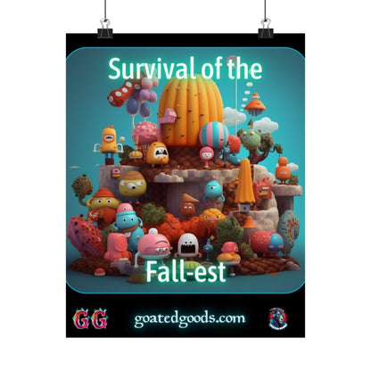 Goated Goods - Fall Guys - Survival of the Fall-est - Matte Vertical Poster - 11″ x 14″ - Matte