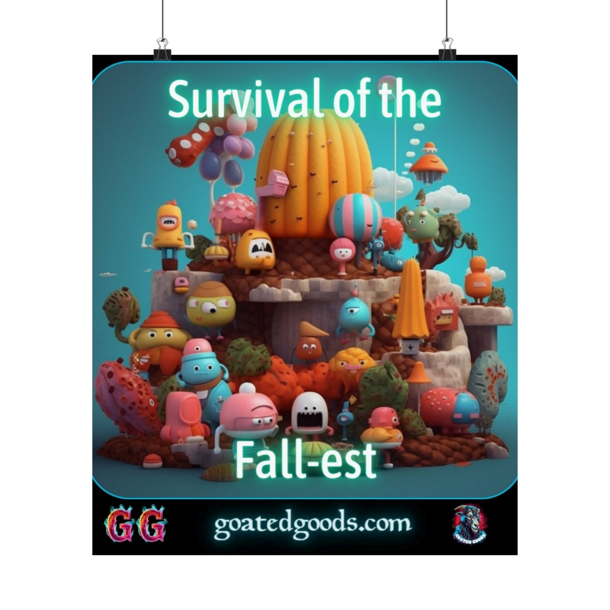 Goated Goods - Fall Guys - Survival of the Fall-est - Matte Vertical Poster - 17" x 20" - Matte