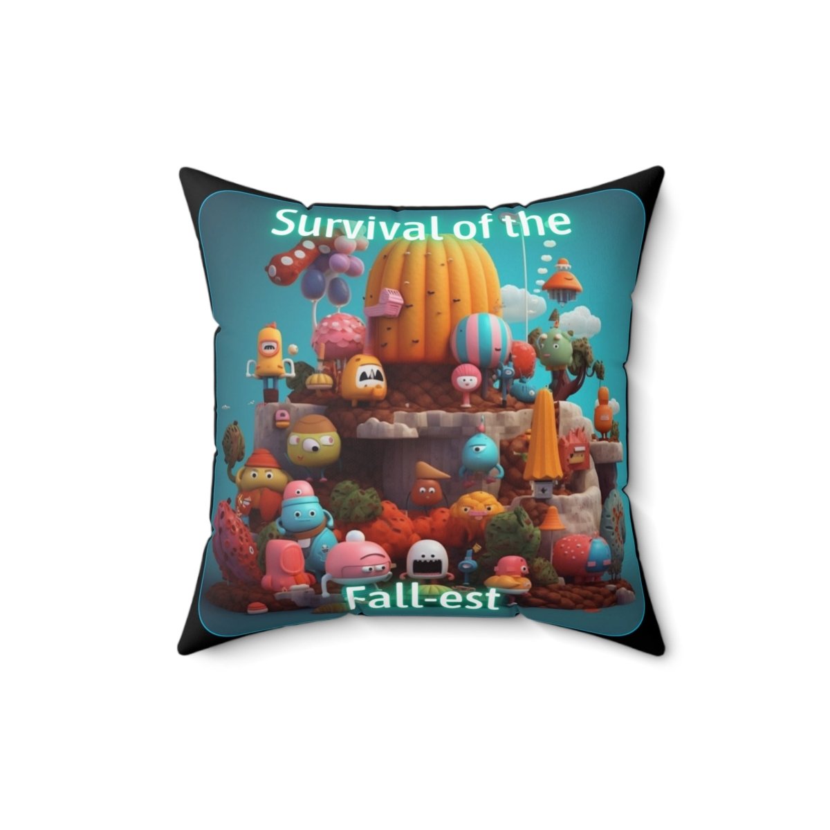 Goated Goods - Fall Guys - Survival of the Fall-est - Square Pillow - 16" × 16" -