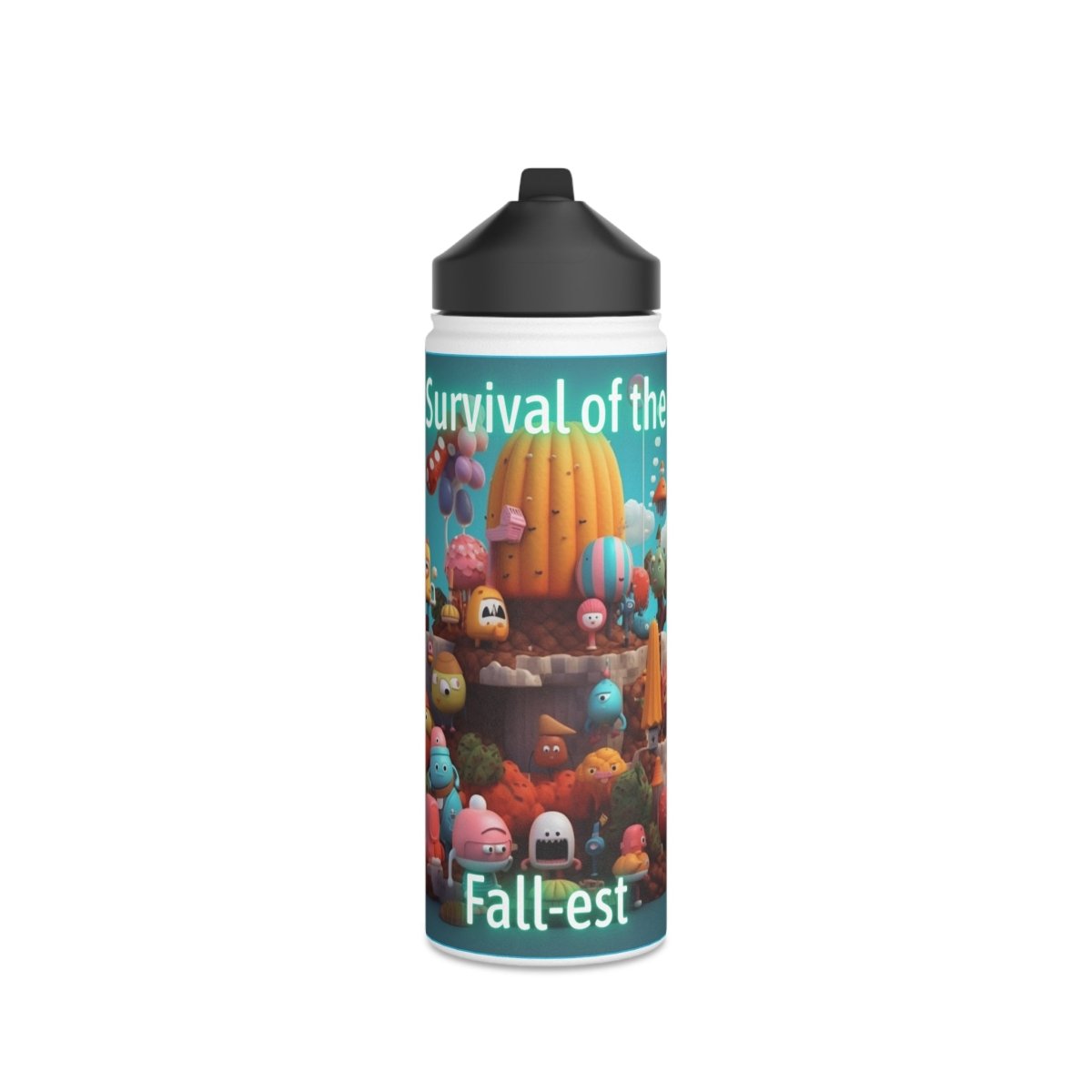 Goated Goods - Fall Guys - Survival of the Fall-est - Stainless Steel Water Bottle, Standard Lid - 18oz - White