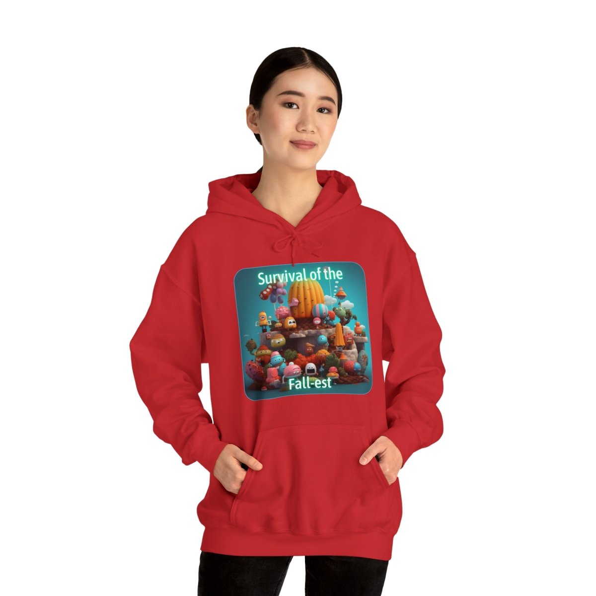 Goated Goods - Fall Guys - Survival of the Fall-est - Unisex Hoodie - Red - S