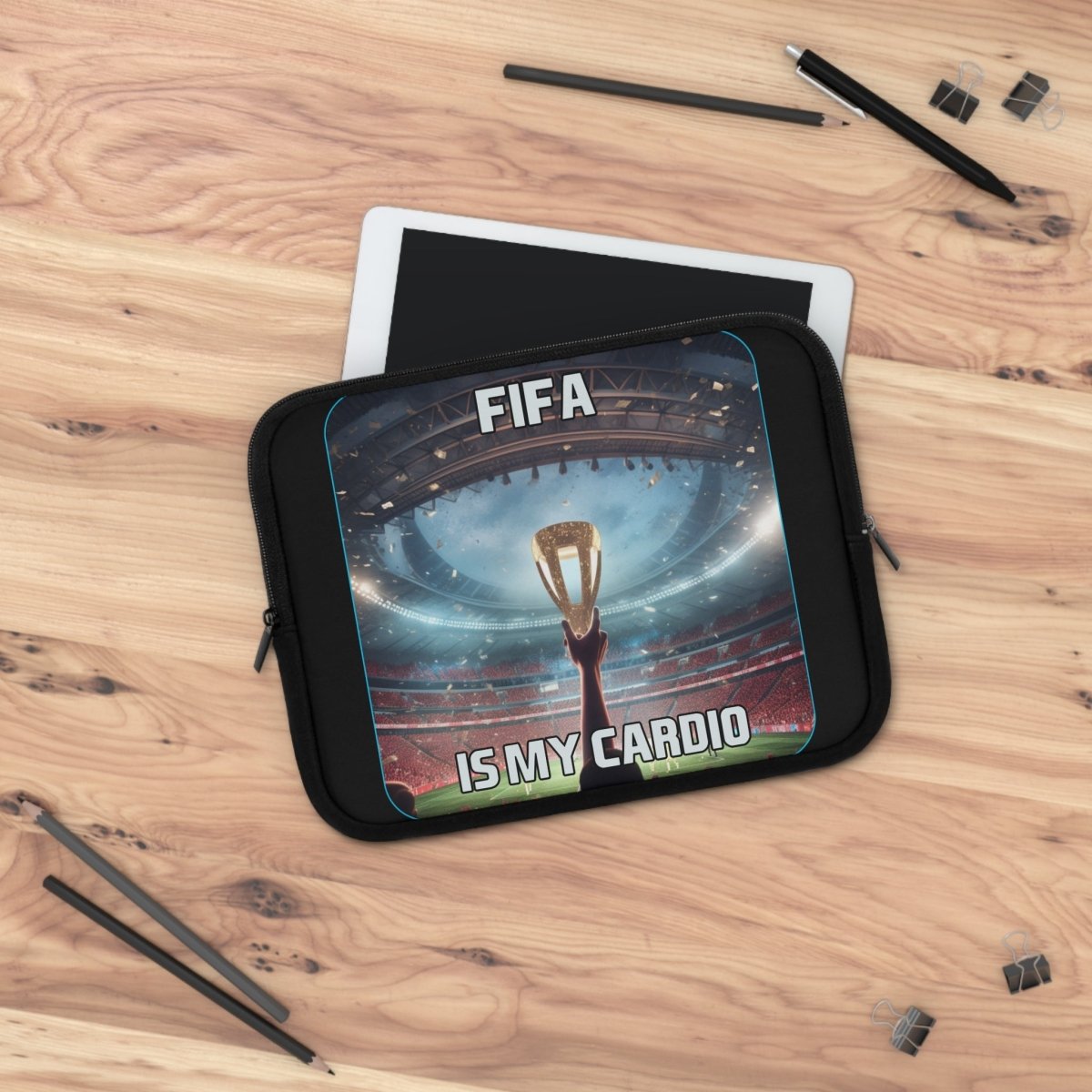 Goated Goods - FIFA - FIFA is My Cardio - Laptop Sleeve - Black - 10"