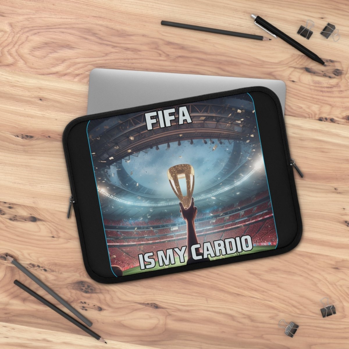 Goated Goods - FIFA - FIFA is My Cardio - Laptop Sleeve - Black - 13"