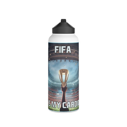 Goated Goods - FIFA - FIFA is My Cardio - Stainless Steel Water Bottle, Standard Lid - 32oz - White