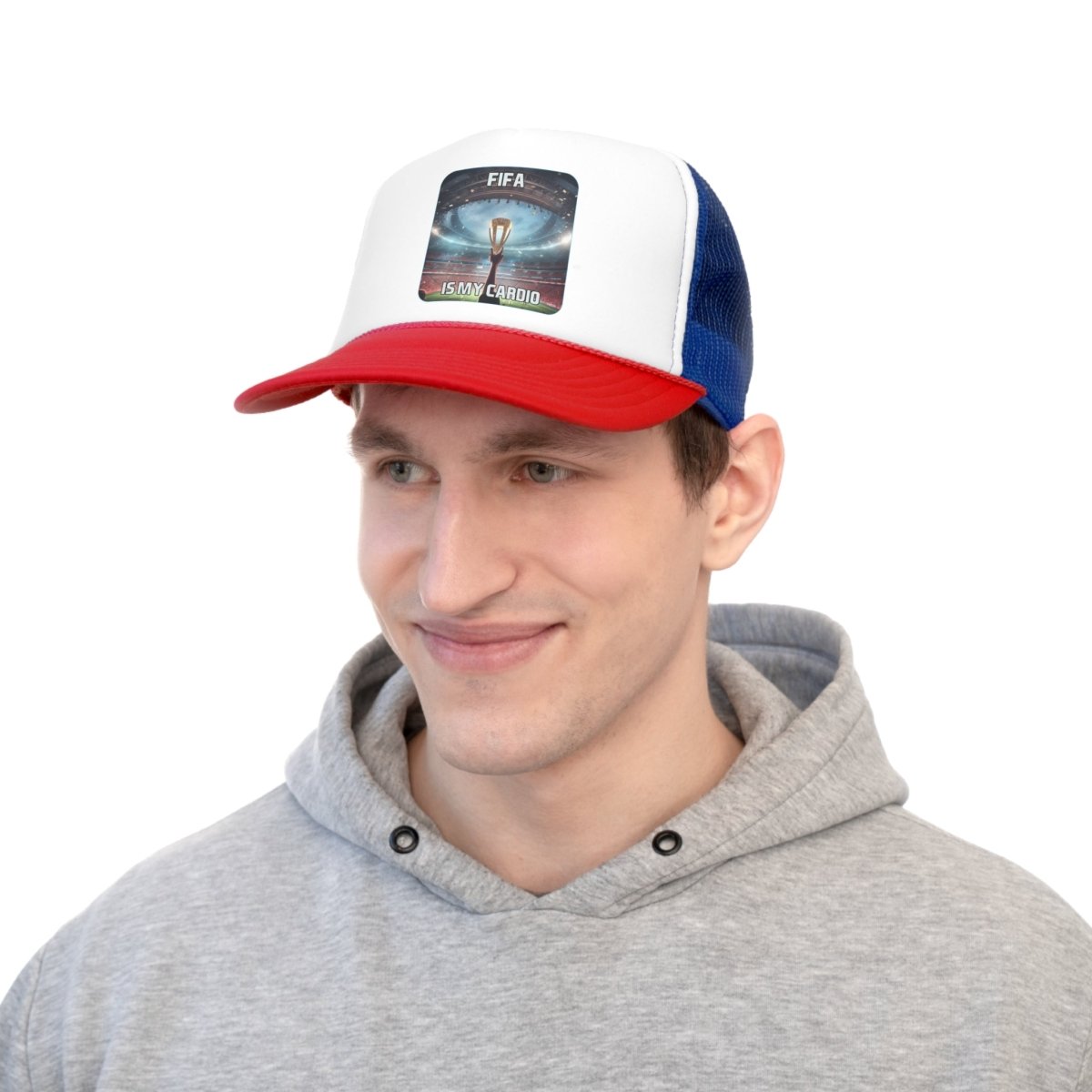 Goated Goods - FIFA - FIFA is My Cardio - Trucker Hat - Blue/Red - One size