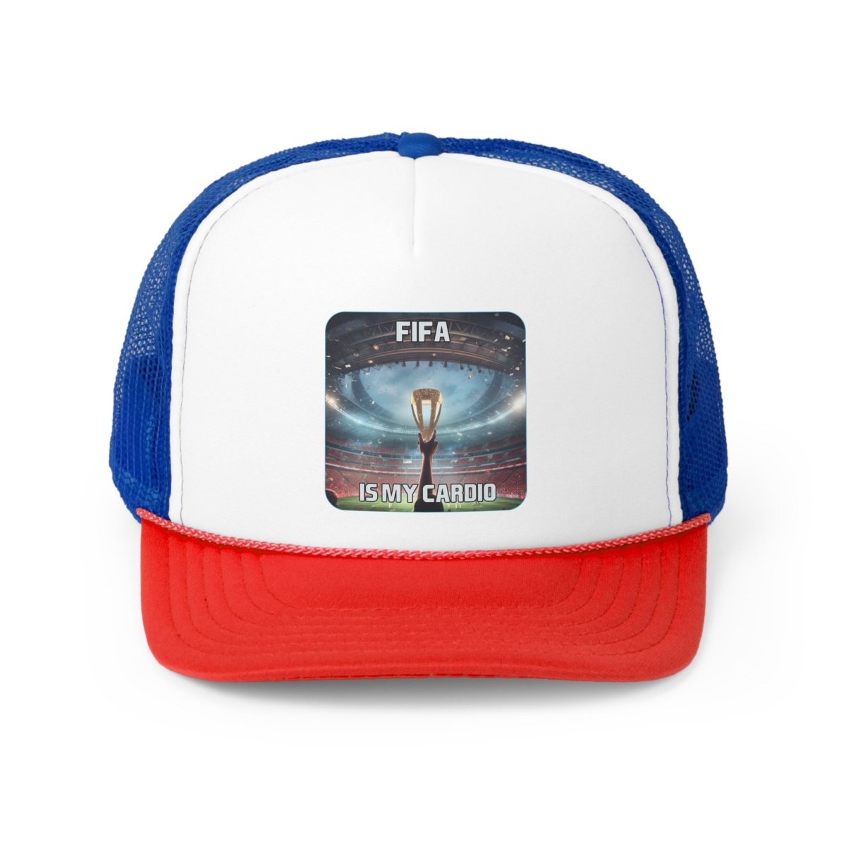 Goated Goods - FIFA - FIFA is My Cardio - Trucker Hat - Blue/Red - One size