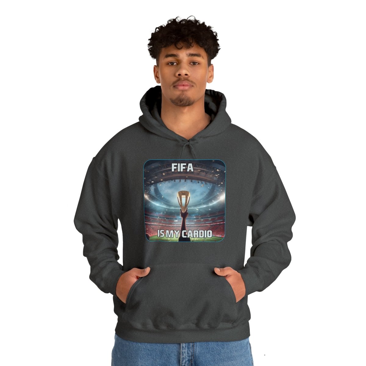 Goated Goods - FIFA - FIFA is My Cardio - Unisex Hoodie - Dark Heather - S