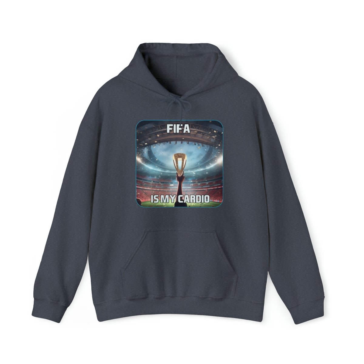 Goated Goods - FIFA - FIFA is My Cardio - Unisex Hoodie - Heather Navy - S