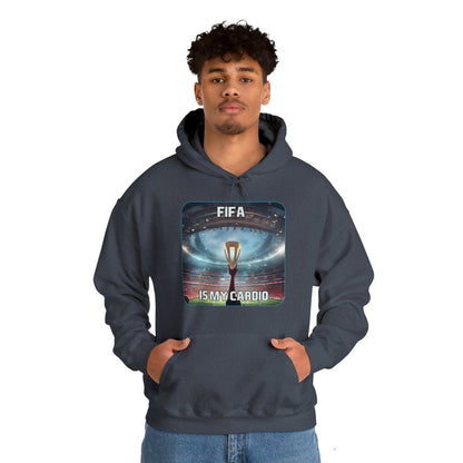 Goated Goods - FIFA - FIFA is My Cardio - Unisex Hoodie - Heather Navy - S