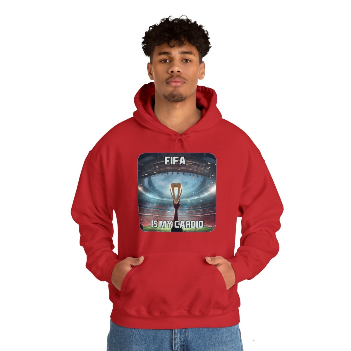 Goated Goods - FIFA - FIFA is My Cardio - Unisex Hoodie - Red - S