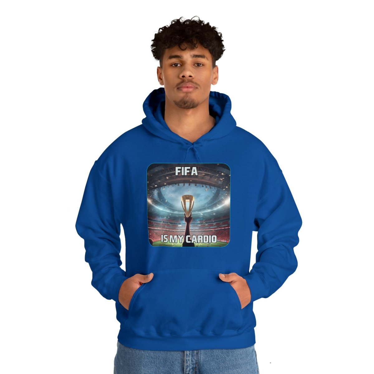 Goated Goods - FIFA - FIFA is My Cardio - Unisex Hoodie - Royal - S