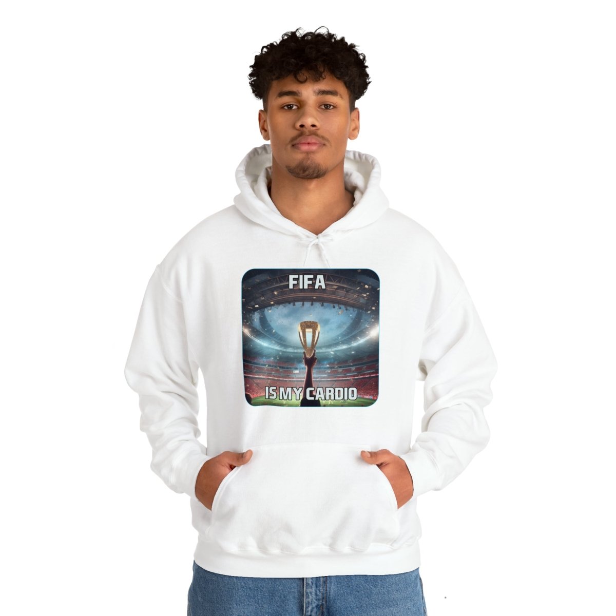 Goated Goods - FIFA - FIFA is My Cardio - Unisex Hoodie - White - S