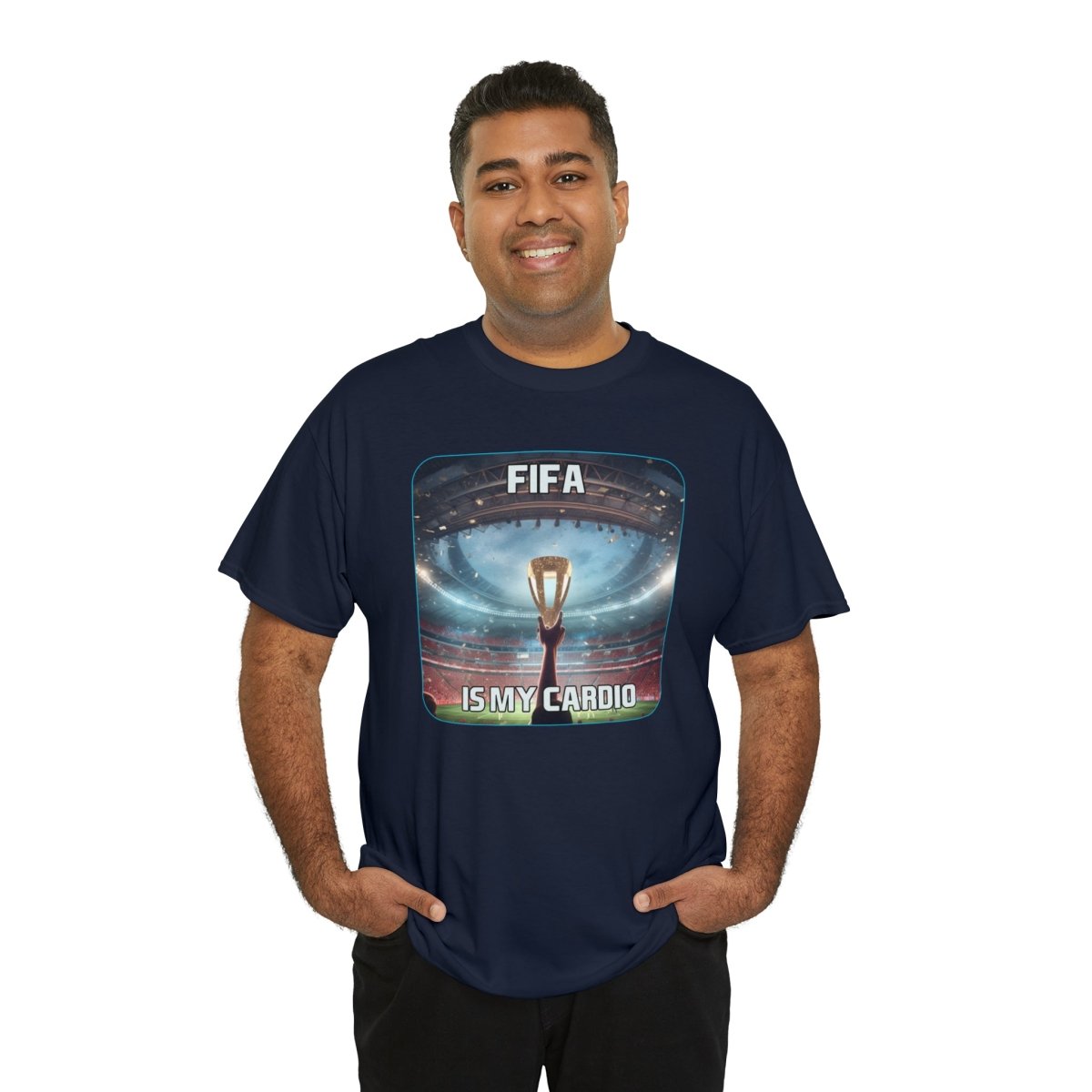 Goated Goods - FIFA - FIFA is My Cardio - Unisex T-shirt - Navy - S